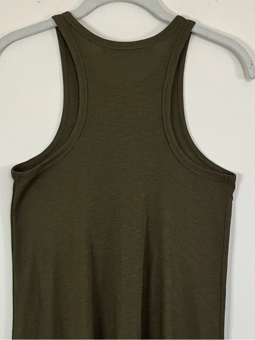 Free People FP Beach Green Ribbed Coverup Tank Dress Top XS Boho Flowy Racerback